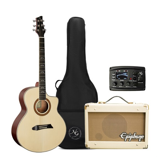 Combo Đàn Guitar Acoustic Notherly Gate GT500EQ Và Ampli Epiphone 15C