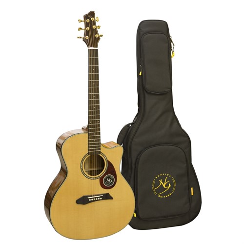 Đàn Guitar Acoustic NG AM411SC Natural (Solid Top) New Model 2021 - Tặng Kèm Bao Đàn Chính Hãng NG 