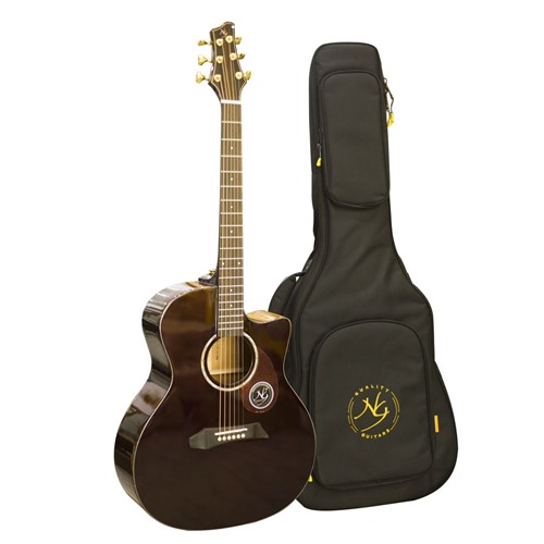 Đàn Guitar Acoustic NG GM411SC Brown (Solid Top) New Model 2021 - Tặng Kèm Bao Đàn Chính Hãng NG 