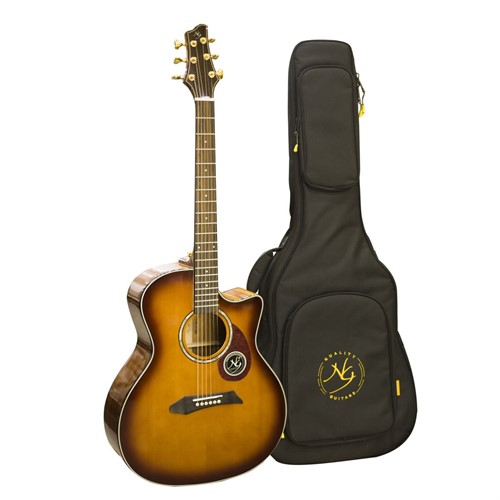 Đàn Guitar Acoustic NG GM411SC Màu Sunburst (Solid Top) New Model 2021 - Tặng Kèm Bao Đàn Chính Hãng NG