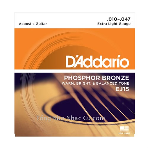 Dây Đàn Acoustic Guitar Phosphor Bronze D'Addario EJ15