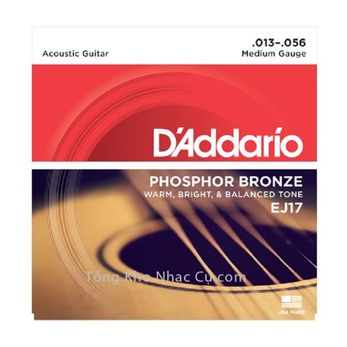 Dây Đàn Acoustic Guitar Phosphor Bronze D'Addario EJ17