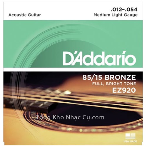 Dây Đàn Acoustic Guitar 85/15 Bronze D'Addario EZ920