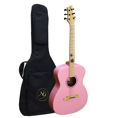 Đàn Guitar Acoustic NG- FM1 (Màu Hồng)-Tặng Kèm Bao Đàn Chính Hãng 6 Lớp NG