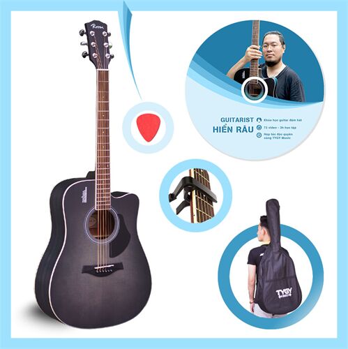 Combo Đàn Guitar Acoustic Rosen Xám Ghi G13GR (Dừng Sản Xuất)