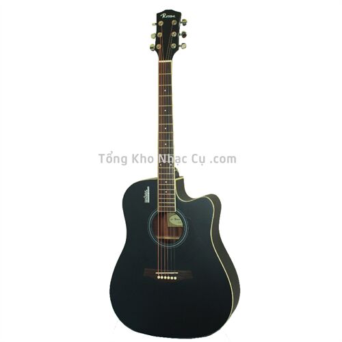 Đàn Guitar Acoustic Rosen Đen Viền Trắng R135S (Gỗ Thịt- Solid top)