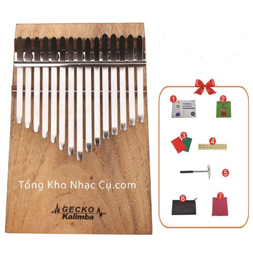 Đàn Kalimba Gecko 15 Phím K15CAP (Gỗ Long Não - Mbira Thumb Finger Piano 15 Keys)