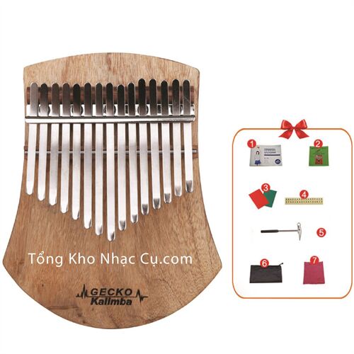 Đàn Kalimba Gecko 17 Phím K17CAS (Gỗ Long Não - Mbira Thumb Finger Piano 17 Keys)