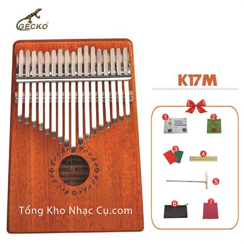 Đàn Kalimba Gecko 17 Phím K17M (Gỗ Mahogany - Mbira Thumb Finger Piano 17 Keys)