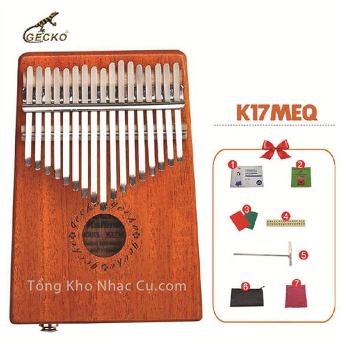 Đàn Kalimba Gecko 17 Phím K17MEQ (Có EQ - Gỗ Mahogany - Mbira Thumb Finger Piano 17 Keys)