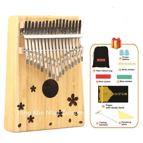 Đàn Kalimba Yael 17 Phím Gỗ Trúc Y17B-F (Trúc hoa - Mbira Thumb Finger Piano 17 Keys)