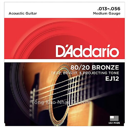 Dây Đàn Acoustic Guitar 80/20 Bronze D'Addario EJ12