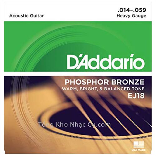 Dây Đàn Acoustic Guitar Phosphor Bronze D'Addario EJ18