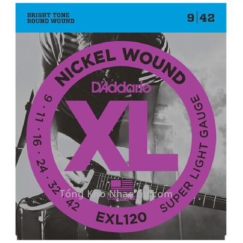 Dây Đàn Electric Guitar D'Addario EXL120 - Nickel Wound - Super Light Gauge