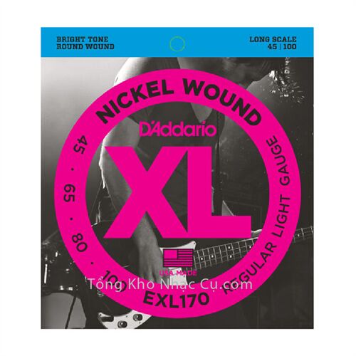 Dây Đàn Bass Guitar D'Addario EXL170 (4 dây) - Nickel Wound - Regular Light Gauge