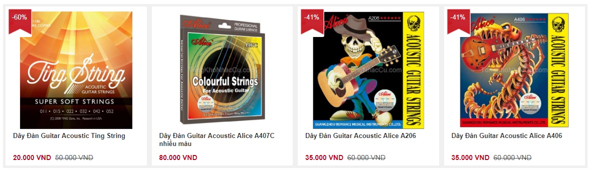 Dây đàn guitar Acoustic giá rẻ phù hợp cho người mới chơi