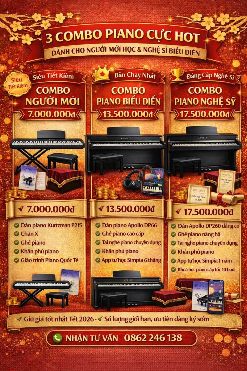 combo đàn piano cho người mới giá rẻ tại hệ thống nhạc cụ toàn quốc tygy music