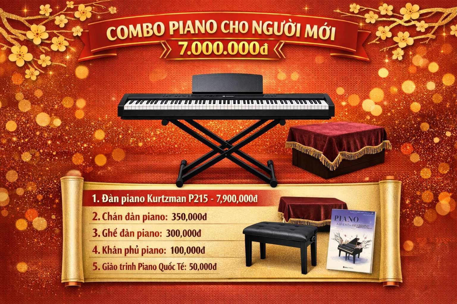 combo đàn piano cho người mới giá rẻ tygy music