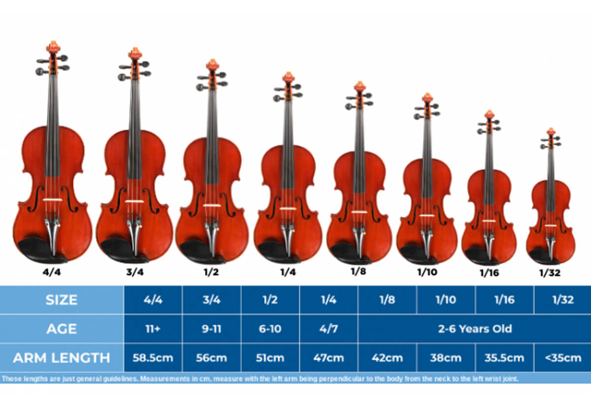 chọn mua đàn violin cho người mới học kích thước đàn