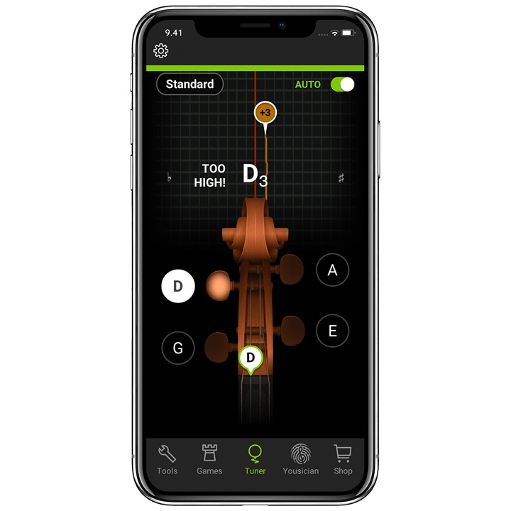 lên dây đàn violin bằng app điện thoại