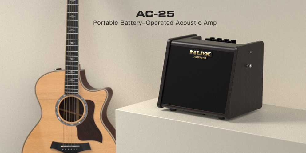 ampli nux ac-25 và guitar
