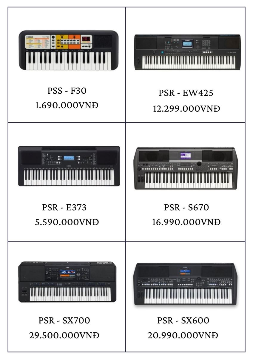 Bảng giá Organ Yamaha mới nhất 2024