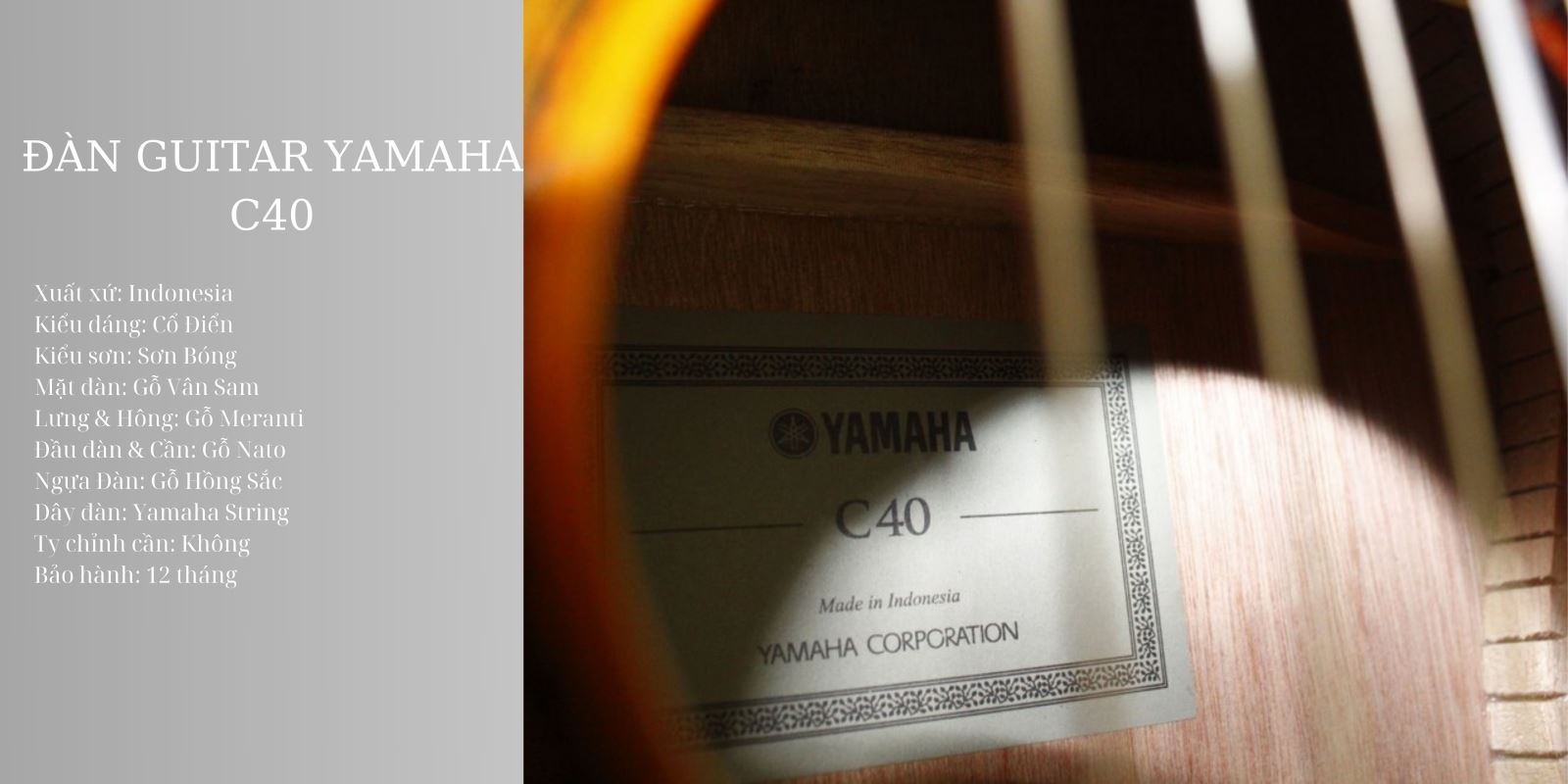đàn guitar yamaha c40
